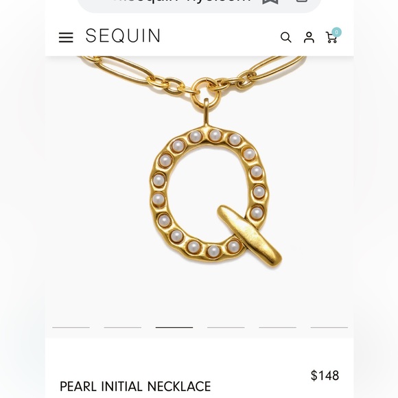 Pearl Initial NecklaceSequin